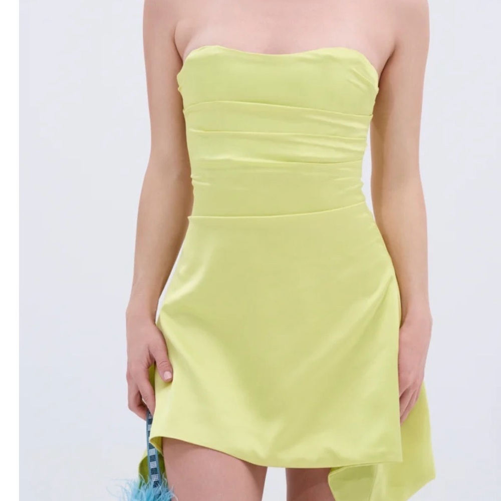 Strapless Lime Green Dress medium